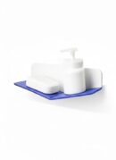 Wall Mounted Soap Dish Holder with Quick Drain Design, Dual-Tone Modern Style, 3M Adhesive, for Bathroom and Kitchen