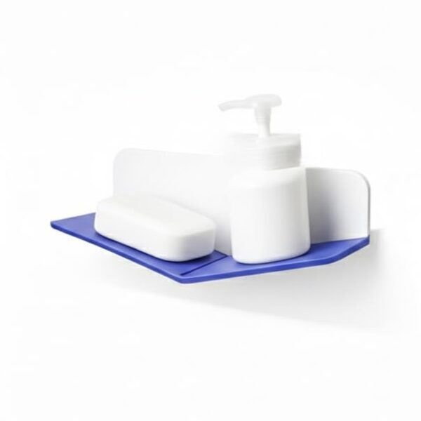 Wall Mounted Soap Dish Holder with Quick Drain Design, Dual-Tone Modern Style, 3M Adhesive, for Bathroom and Kitchen
