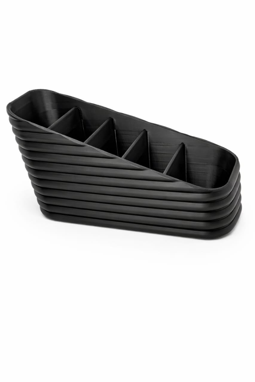 Premium 5-Compartment Remote organiser|Table organiser|Shelf organiser, Black, ABS Material, Made in India