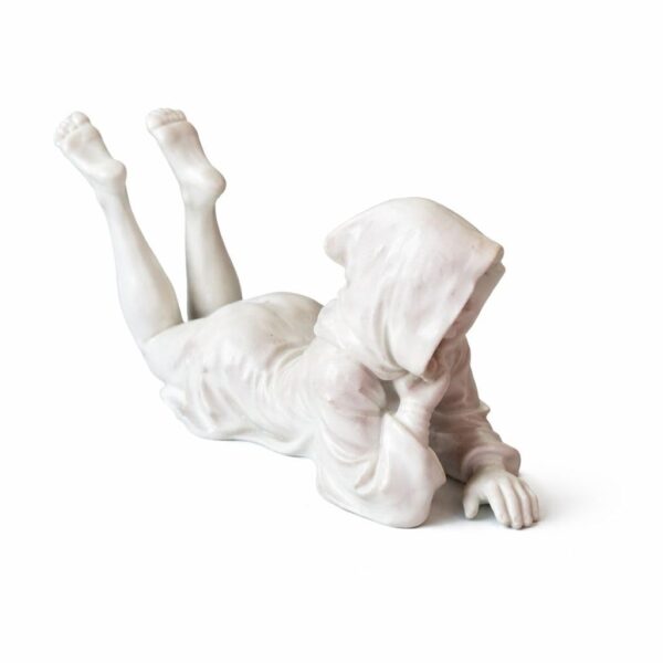 Budget Box White Ghost Figurine Statue, Modern Minimalist Tabletop Decor, 13cm Height, Contemporary Home Office Desk Ornament (Ghost 4)