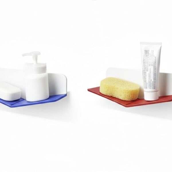 Wall Mounted Soap Dish Holder with Quick Drain Design, Dual-Tone Modern Style, 3M Adhesive, for Bathroom and Kitchen 2piece