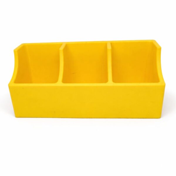 Budget Box 3-Slot Remote Control Holder, Yellow Desk Organizer for TV AC DTH Remotes, Compact Sturdy Design,