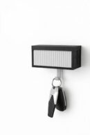 Garage Key Holder Wall Mount with Display Case, Matte Black with Pearl White Interior, Modern Style, Dual-Function Design for 1:64 Scale Car Display (No car Included)