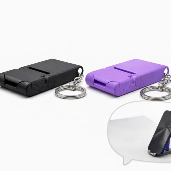 Budget Box Portable Foldable Mobile Phone Stand Keychain, Adjustable Smartphone Holder, Compact Hands-Free Travel Stand (2 piece)