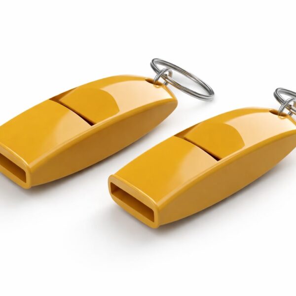 Premium Safety Whistle with Keyring|Loud whistle|Yellow, Compact High-Pitch Emergency Whistle, Durable Plastic, Loud Sound, 2 Pack
