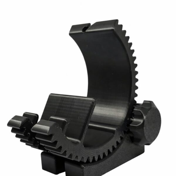 Budget Box Adjustable Desk Phone Stand, Gear Design Mobile Holder with Tilt Function, Black Smartphone Stand for Desk