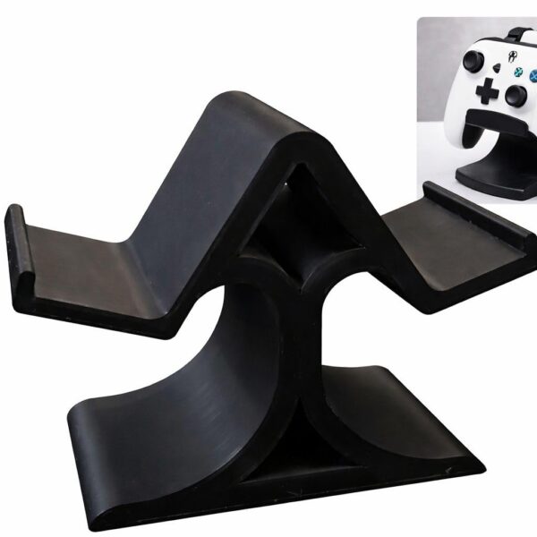 Budget Box Dual Controller Stand for Gaming Controllers, Black, Compact Desk Organizer, Heavy-Duty Base, Travel Ready,Easy Portable,Carry Two Controller